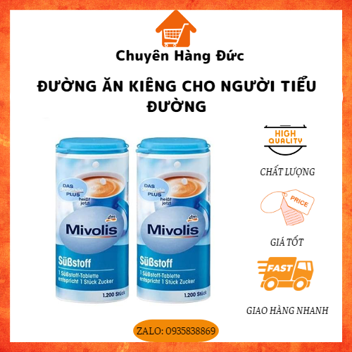 Đường ăn kiêng Mivolis 1200 viên- HÀNG ĐỨC