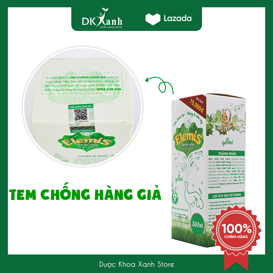 Combo 2 nước tắm bé Elemis 500ml