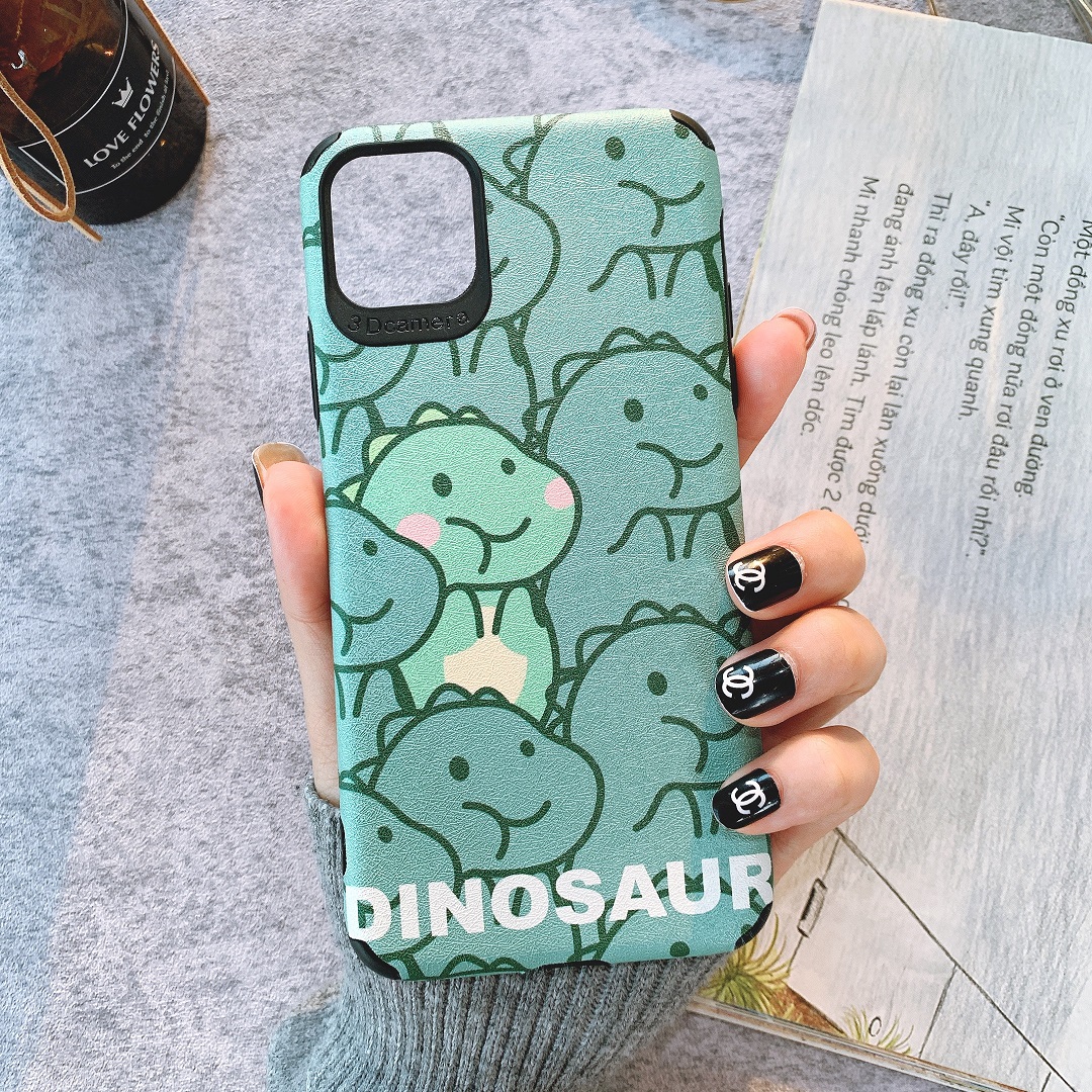 Ốp Lưng Da IMD Dinosaur x Puppy