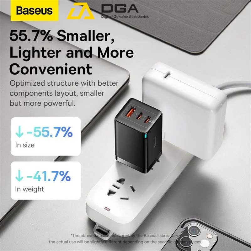 Cóc Sạc Nhanh Baseus GaN5 Pro Quick Charger 65W (Type Cx2 + USB , PD3.0/ PPS/ QC4.0/ SCP/ FCP Multi Quick Charge Protocol, New Upgrade Technology)