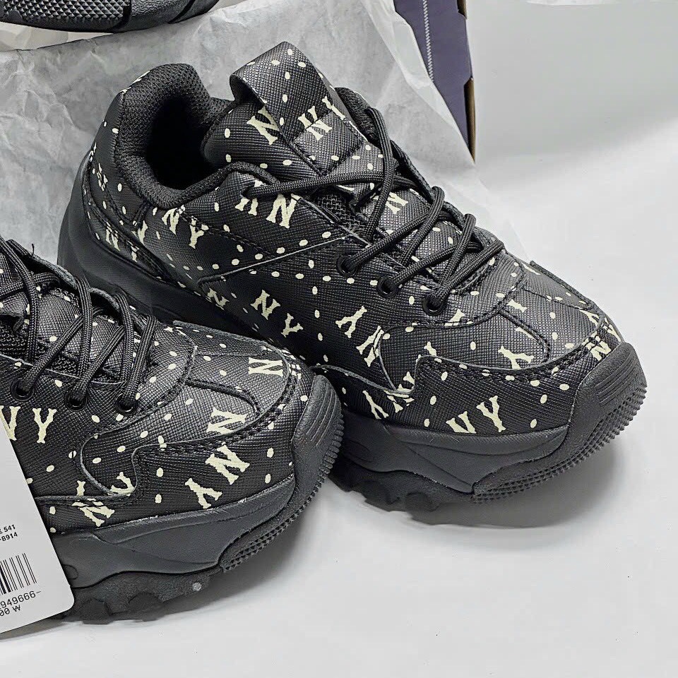 [TẶNG HỘP+TẤT] Giày MLB hàn quốc monogram Ny full đen hàng cao cấp size 36-43