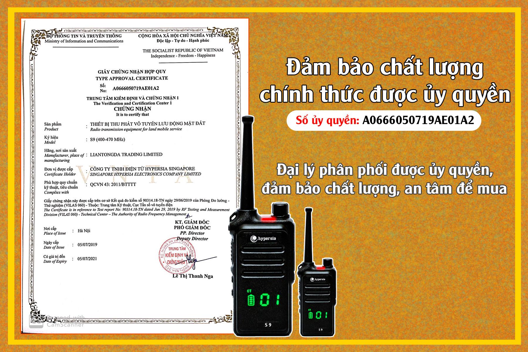 Bộ đàm cầm tay Hypersia S9