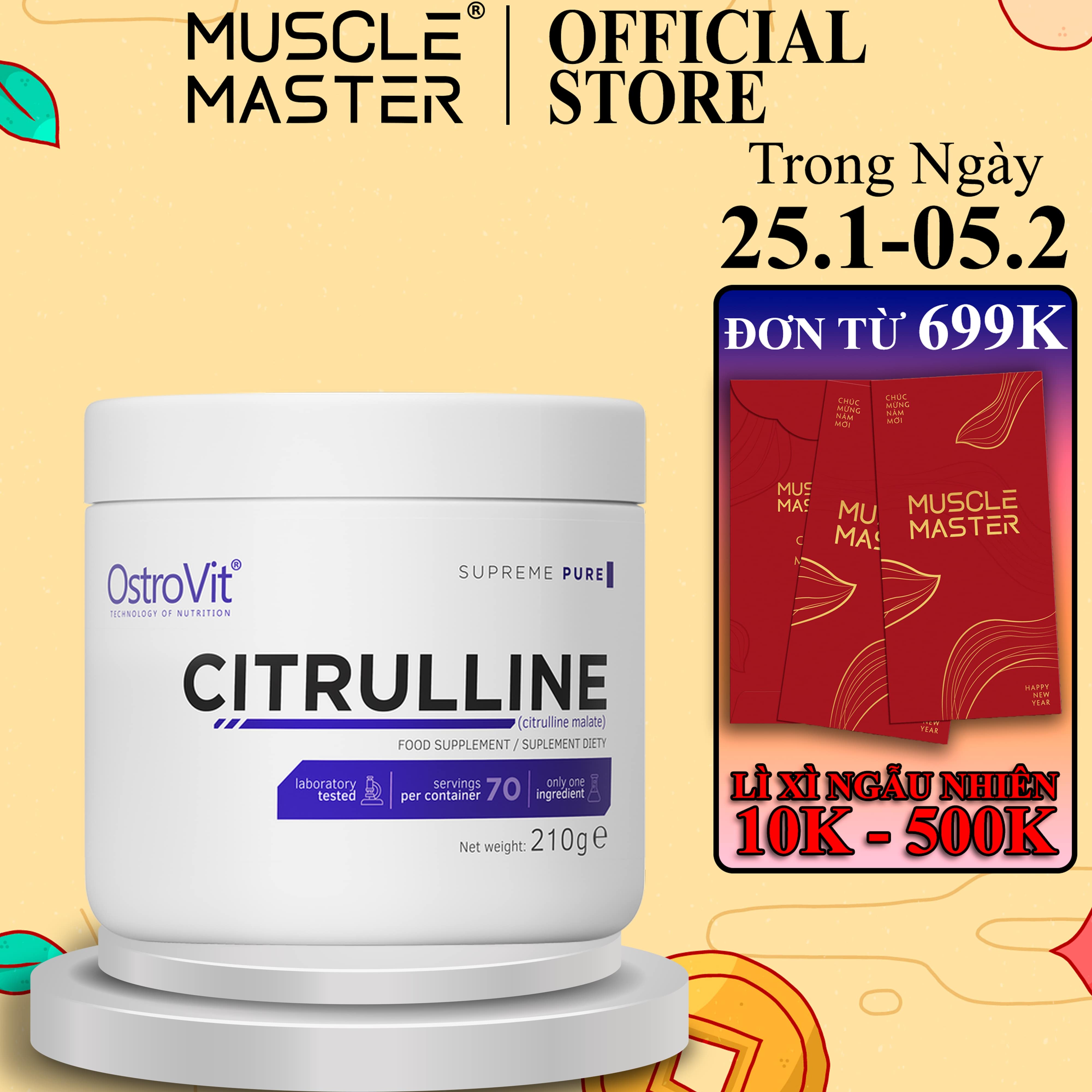 [HCM]Thực Phẩm Bổ Sung Ostrovit Citrulline Malate 210g