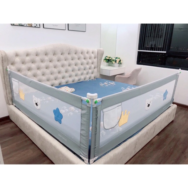 Thanh chắn giường 1m8 màu XÁM mẫu trượt