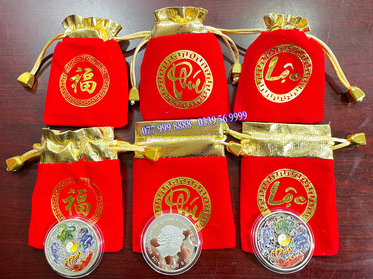 Đồng Xu Tứ Linh Long Lân Quy Phụng