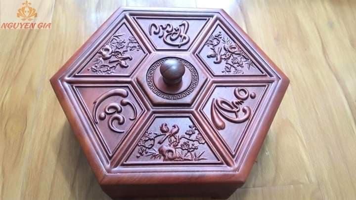 Khay bánh kẹo tết gỗ Hương