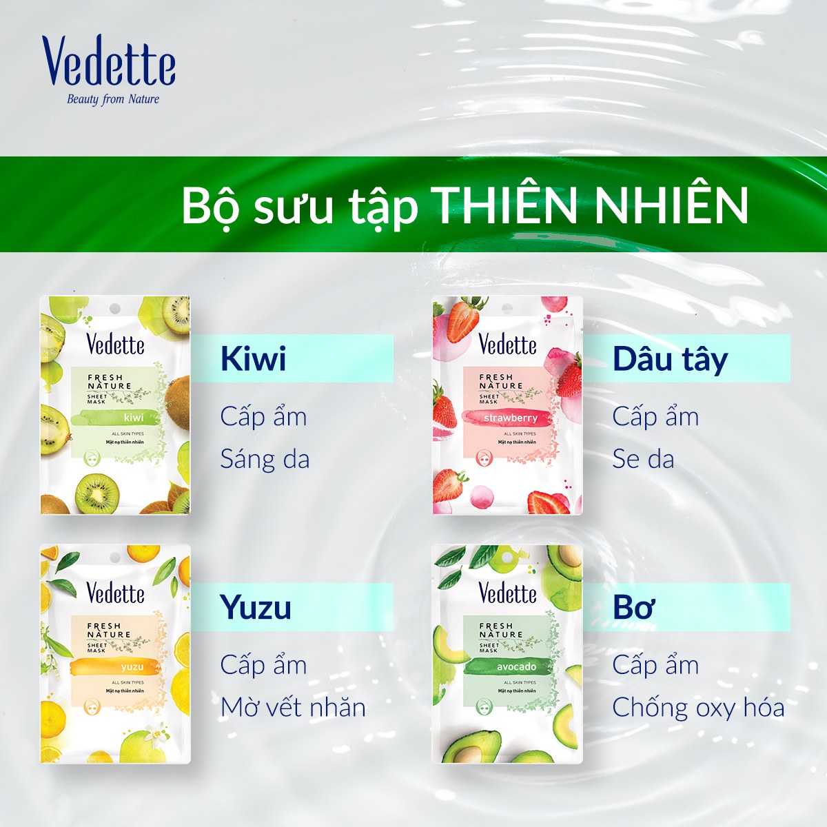Mặt nạ Vedette thiên nhiên Bơ 22ml