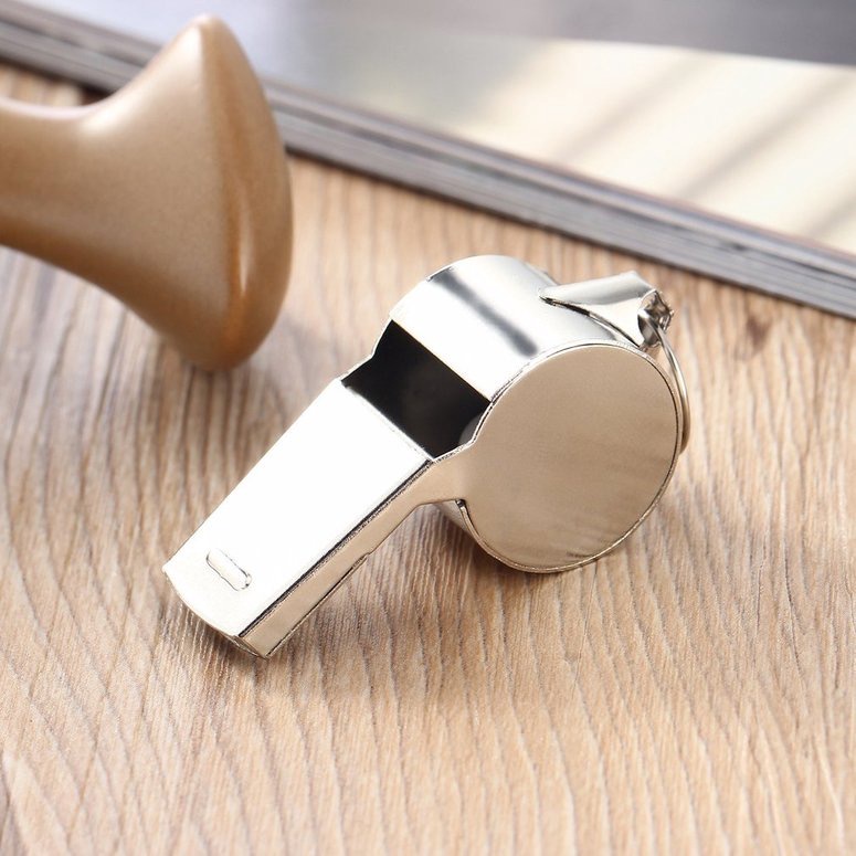 Còi sắt trọng tài, còi inox thể thao loại chất lượng không dây buộc