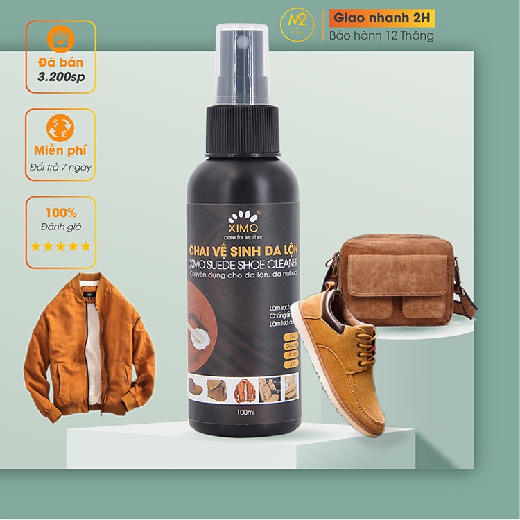 Chai vệ sinh giày da lộn, túi ví, áo, ghế da lộn giúp làm sạch, chăm sóc, chống mốc suede clean ximo xi06