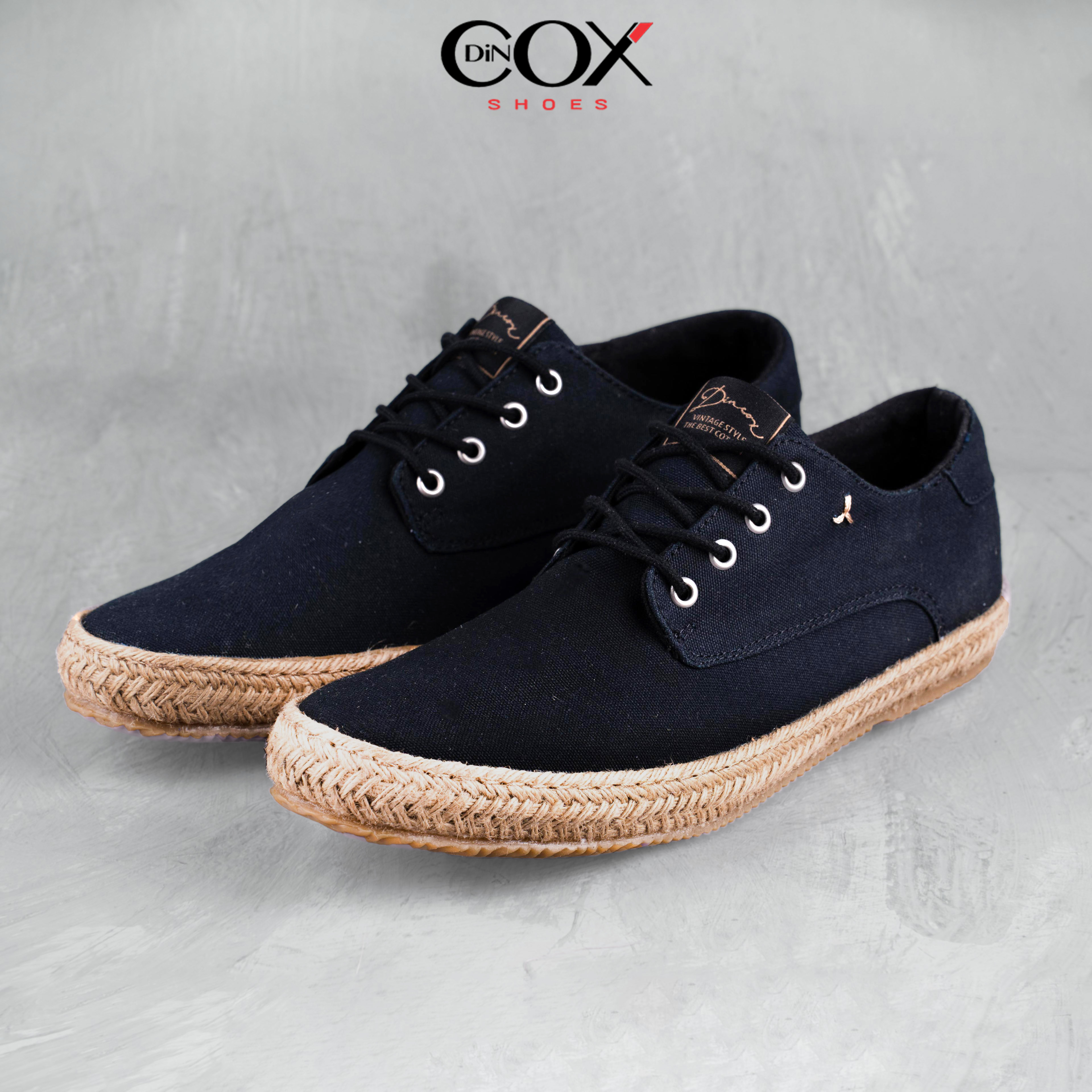Giày Sneaker Nam DINCOX E11 CANVAS BLACK Sang Trọng Lịch Thiệp