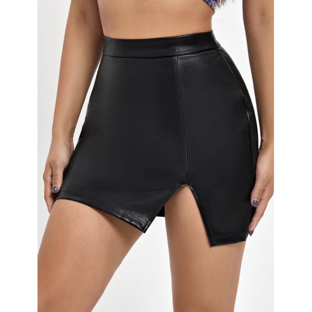 [ SIZE LỚN BIGSIZE 55Kg-100Kg ] CHÂN VÁY GIẢ DA XẺ ĐÙI