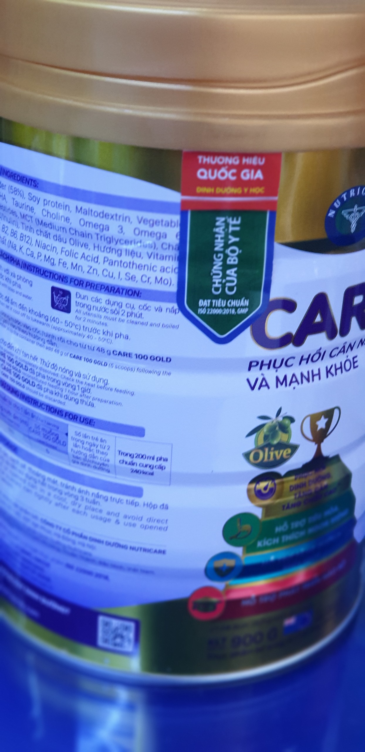 Sữa bột Care 100 Gold 900g (1-10 Tuổi)