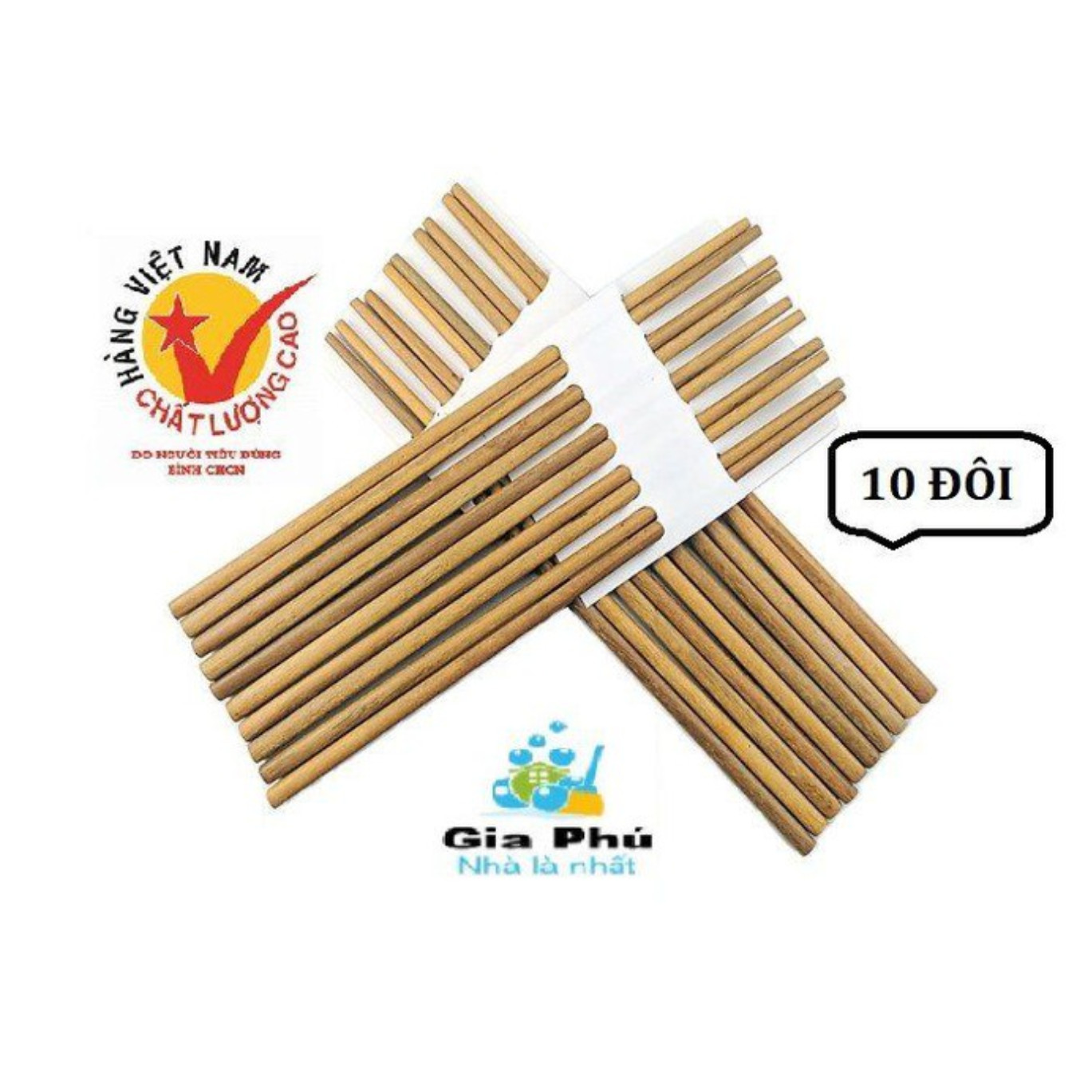 Bộ 10 đôi đũa gỗ cao cấp (mua tại ptptshop)