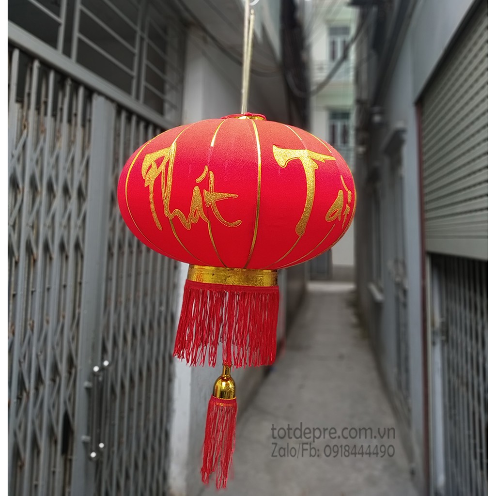 Đèn lồng Tết cao cấp cao 60cm đường kính 45cm