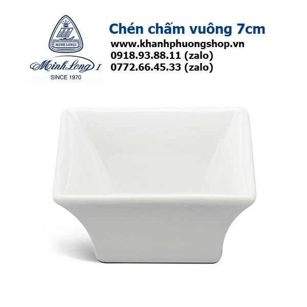 chén đựng nước chấm vuông gốm sứ Minh Long - chén đựng nước chấm gốm sứ minh long