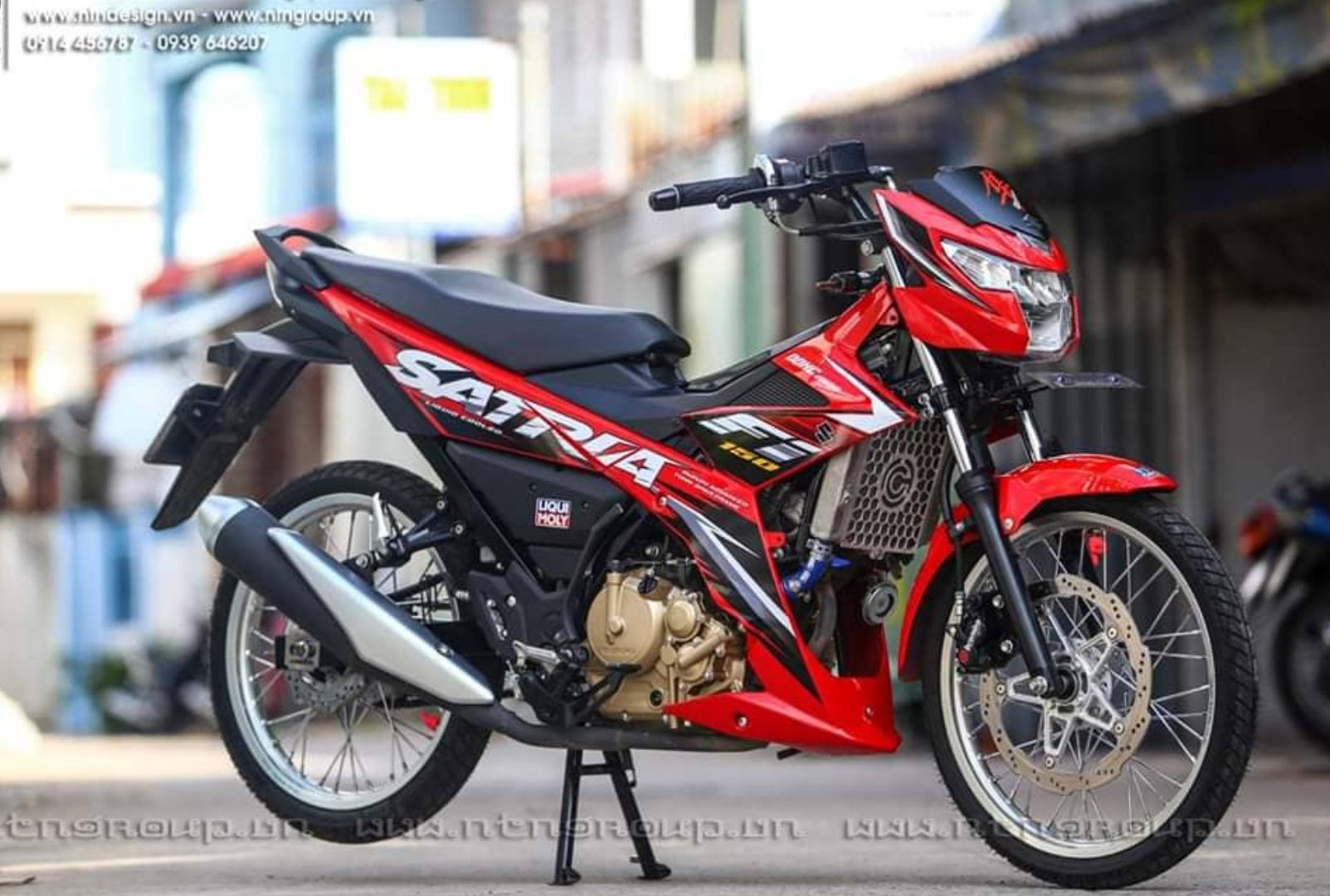 Tem rời satria Fi150 trắng đen đỏ