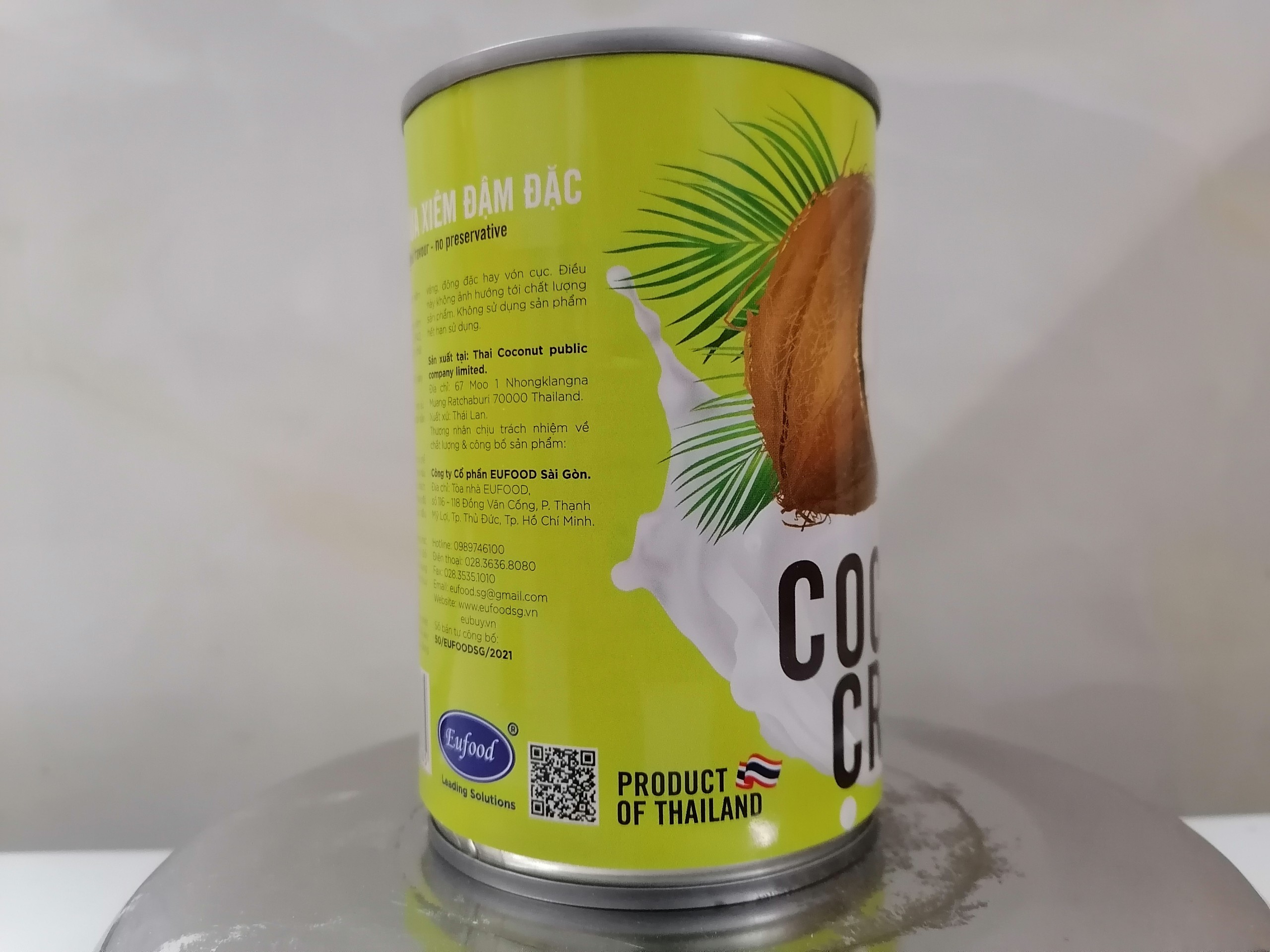 HẠN SỬ DỤNG T11/2024 [HỘP LỚN 400ml (DỪA XIÊM)] NƯỚC CỐT DỪA ĐẬM ĐẶC [Thailand] EUFOOD Coconut Cream (euf-hk)