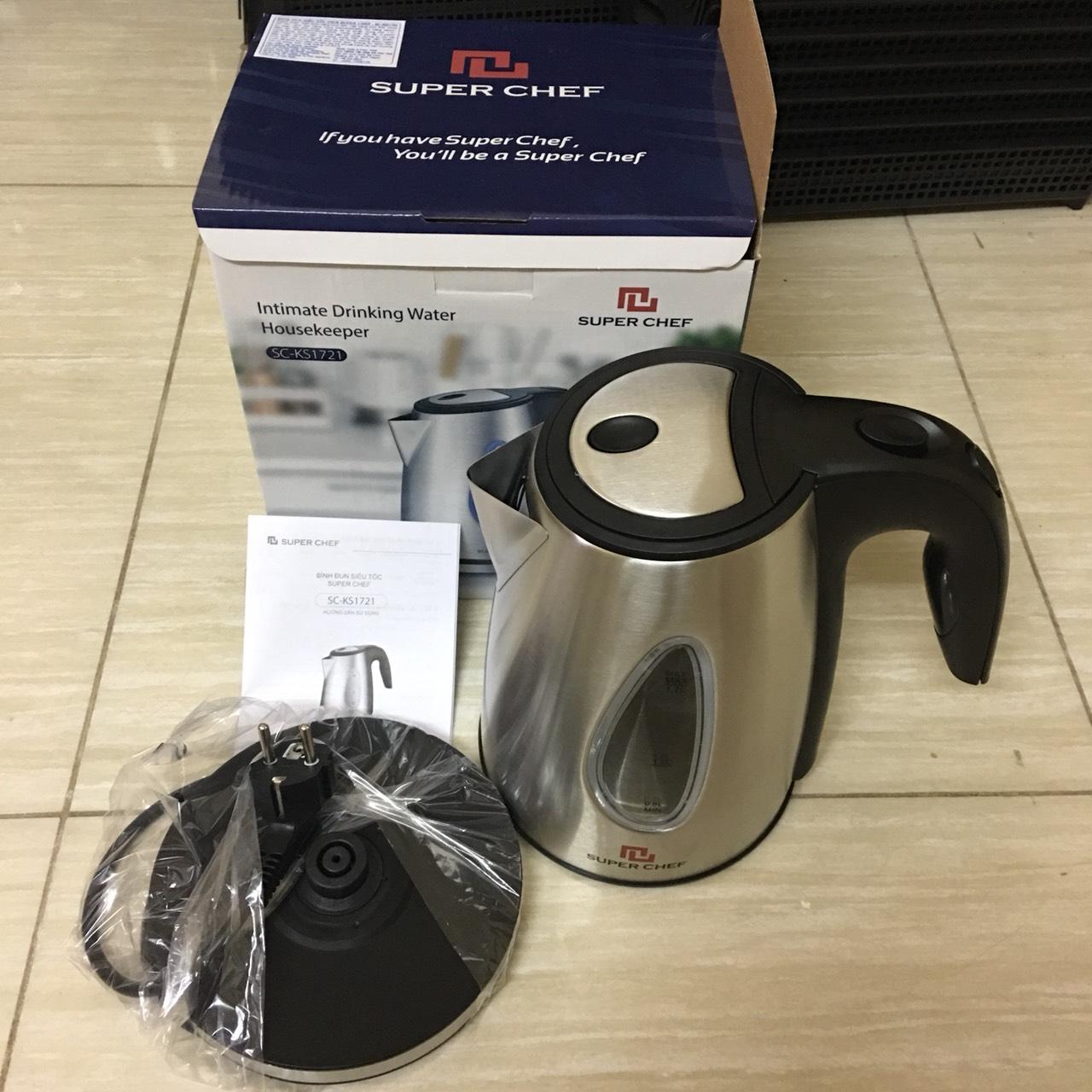 Bình đun siêu tốc 1.7L inox cao cấp SuperChef SC_KS1721