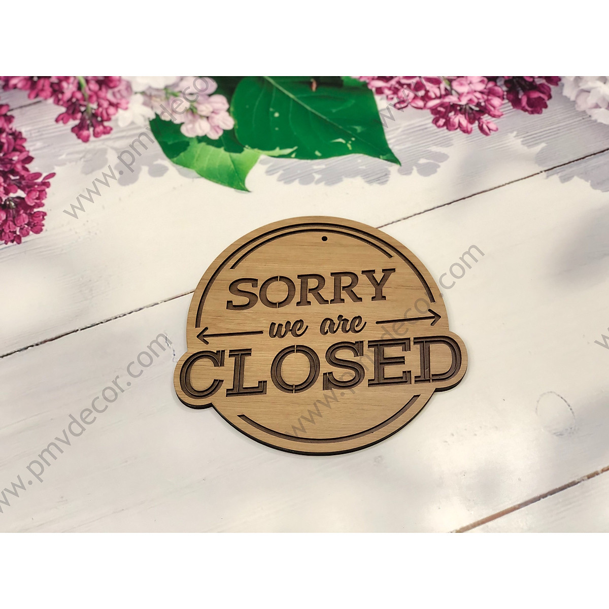 Bảng open- close, size 20*20cm, bảng gỗ hai màu tương phản. pmv-bgd015