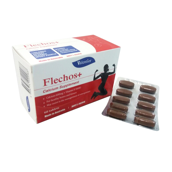 Thực phẩm bổ sung Canxi và Vitamin D FLECHOS+ (Hộp 60 viên)