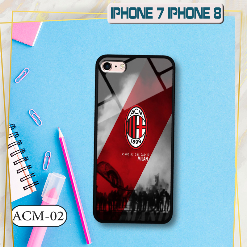 Ốp kính 3D IPHONE 8 - in biểu tượng đội bóng
