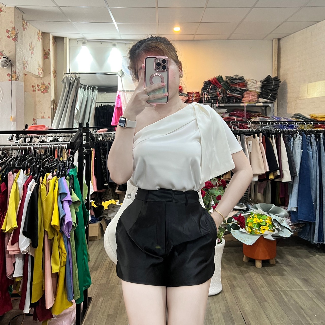 [HCM]HÌNH THẬT 100% ÁO LỤA NHẬT LỆCH VAI VẠT CHÉO