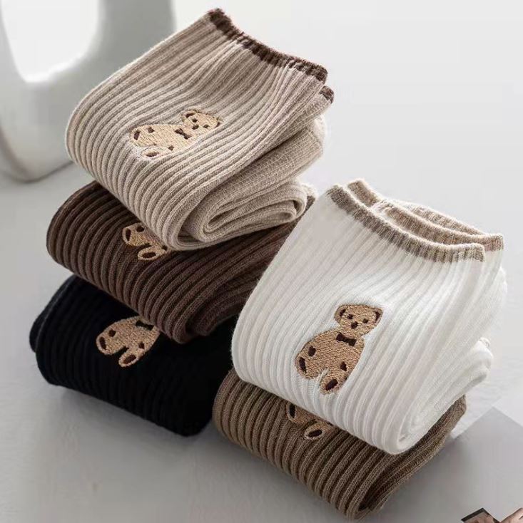 Set 5 Đôi Tất Vớ Nữ Cao Cổ Gấu Ms.Coffe