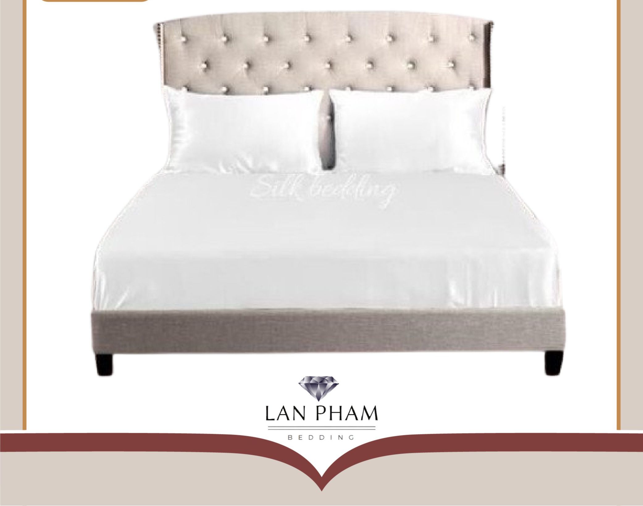 ( Lụa Loại 1) Ga - Drap Giường Lẻ Phi Lụa Lan Pham Bedding - Màu Trắng