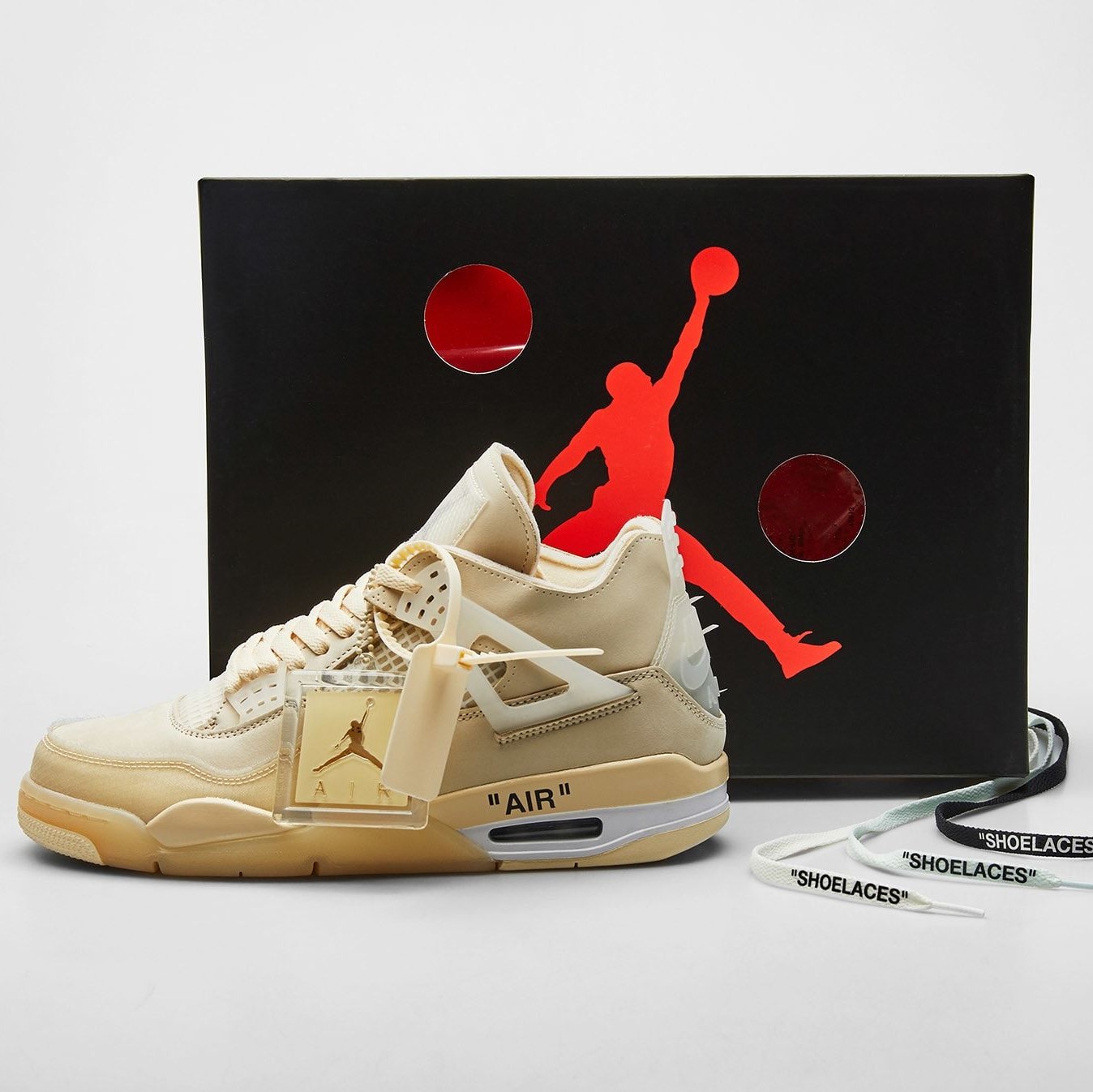 Giày Air J0rdan 4 Retro High Off White (Giay Sneaker JD4 màu ngà Trắng)