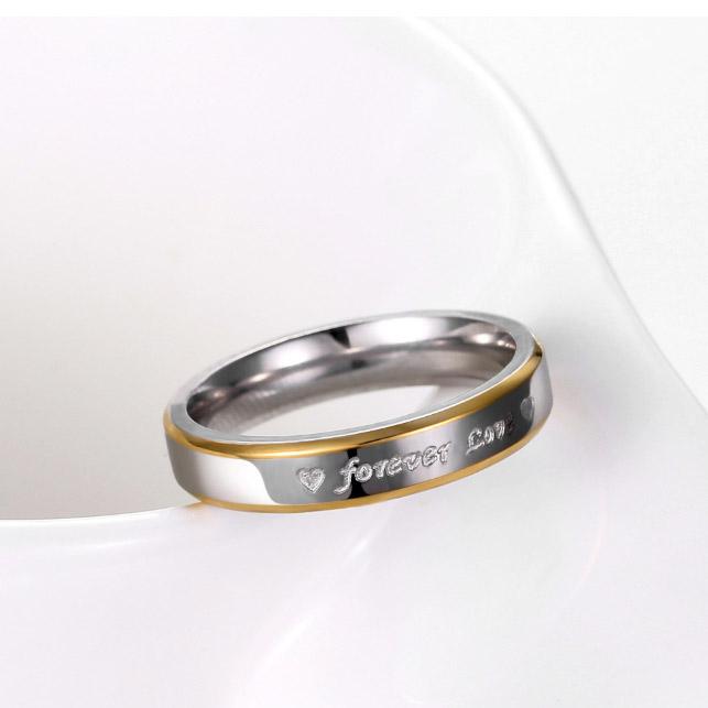 [HCM]Freeship Nhẫn cặp titanium 2 màu forever love BHN72