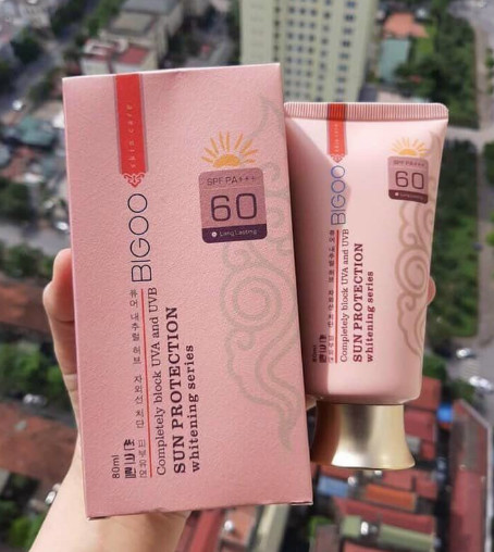 [Chính Hãng] Kem nền chống nắng BIGOO Sun Protection SPF60 80ml, kem chống nắng bảo vệ da 24h Hàn Quốc - Gum Cosmetics