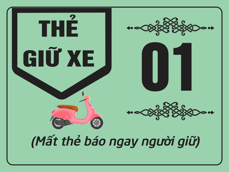 100 thẻ giữ xe ép plastic. Kích thước 7 x 5 cm