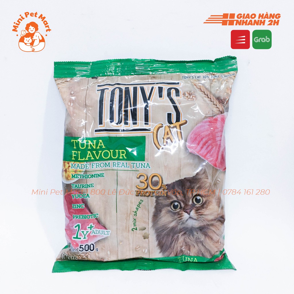 [HCM]Thức ăn hạt cho mèo trưởng thành TONY CAT 500g