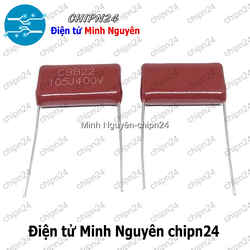 [5 con] (F231) Tụ CBB 400V 105J P=20mm (105 1uF) - HH001181