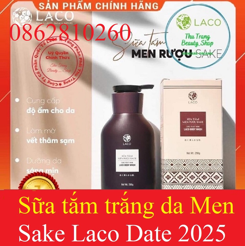 Sữa tắm trắng da men rượu sake laco hot 290g