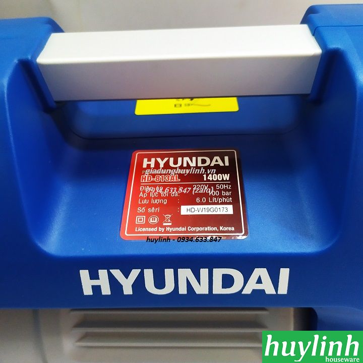 [HCM]Máy xịt rửa xe Hyundai HD-813AL - Model 2019 - Motor từ