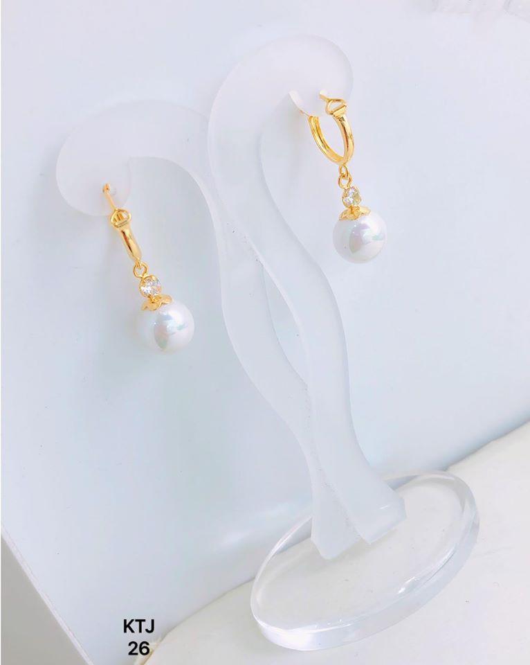 Bông tai vàng tây gắn hạt trai MS29