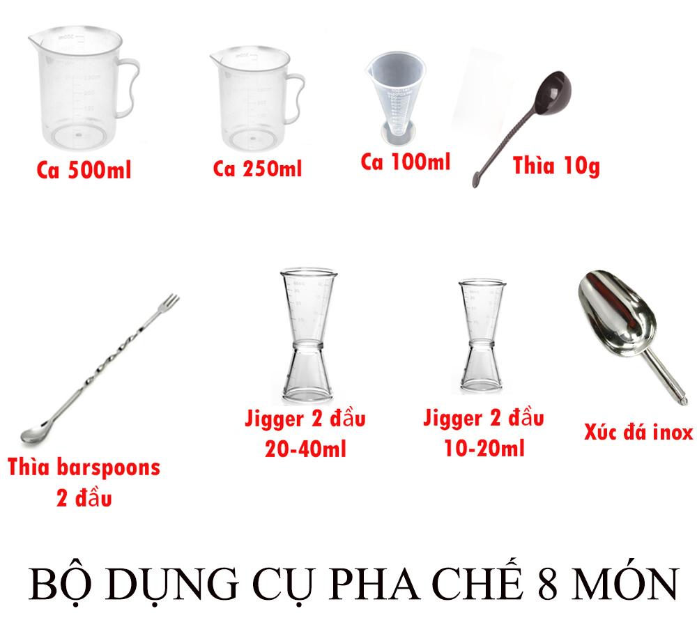 Combo bộ dụng cụ pha chế 8 món