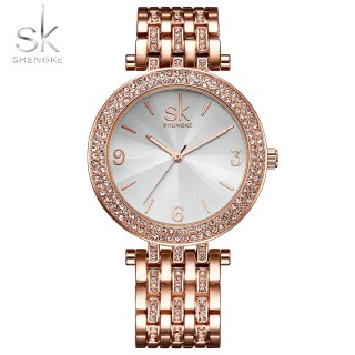 Shengke Hàng đầu Thời trang Sang trọng Đồng hồ Nữ Kim cương Tăng Vàng thumbnail