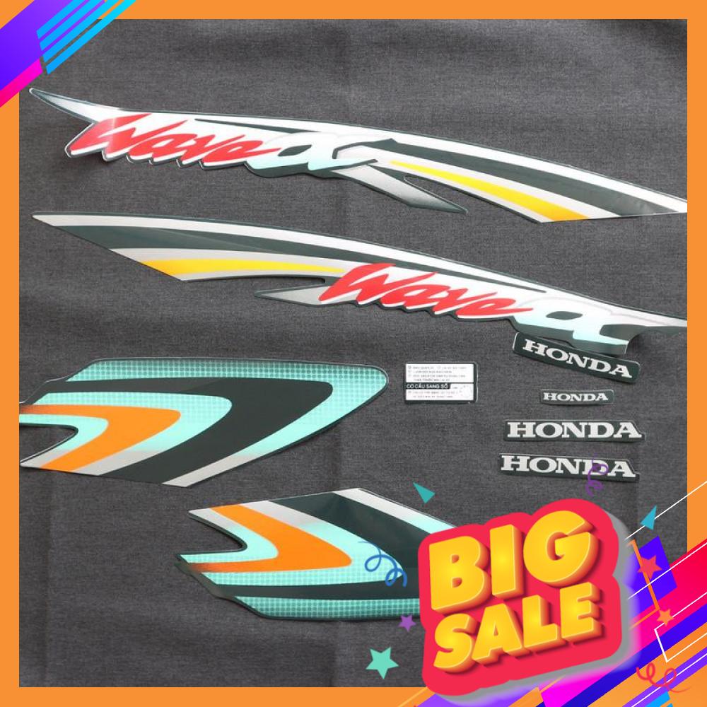 [HOT] BỘ TEM XE MÁY, TEM 3 LỚP, TEM RỜI DÀNH CHO XE WAVE ALPHA 2000 LỐC ĐEN THẦN THÁNH HÀNG MỚI CỰC ĐẸP ( MÀU XANH NHỚT )