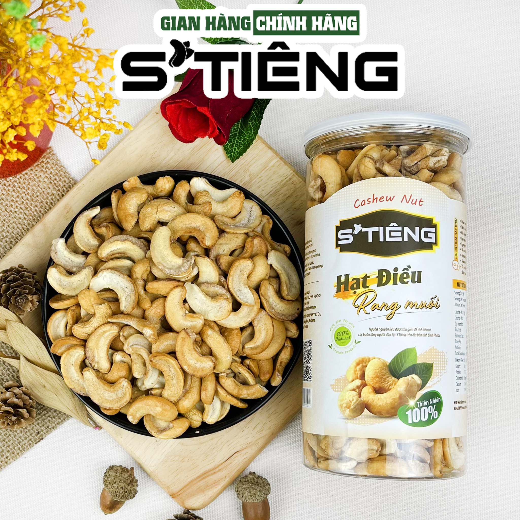 Hạt Điều Rang Muối STIENG Loại Bể SẠCH VỎ Lụa