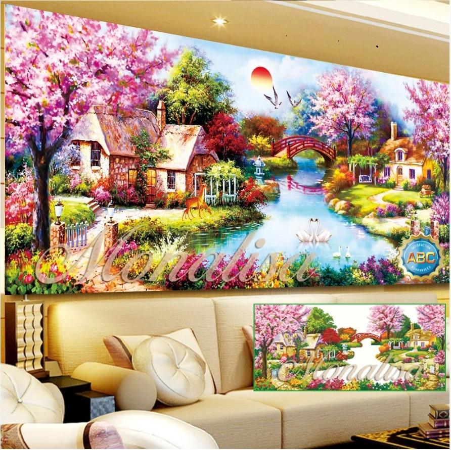 Tranh đính đá tổ ấm hạnh phúc 160x70cm