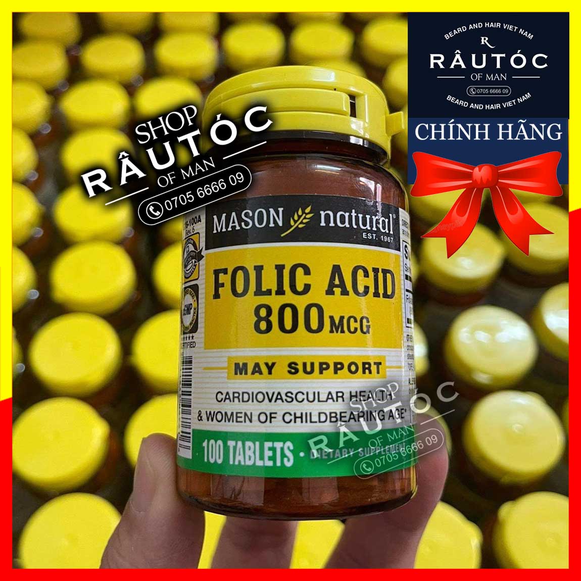 Folic Acid 800 mcg - Hỗ Trợ Mọc Râu