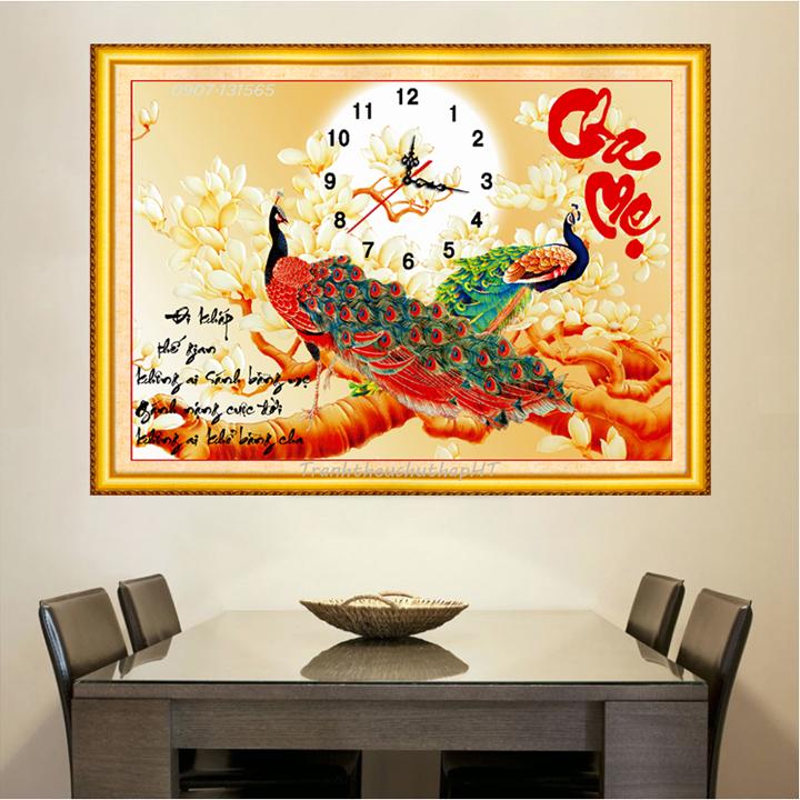 [HCM]Tranh thêu chữ thập Cha mẹ LV3449 70*50cm - tự thêu