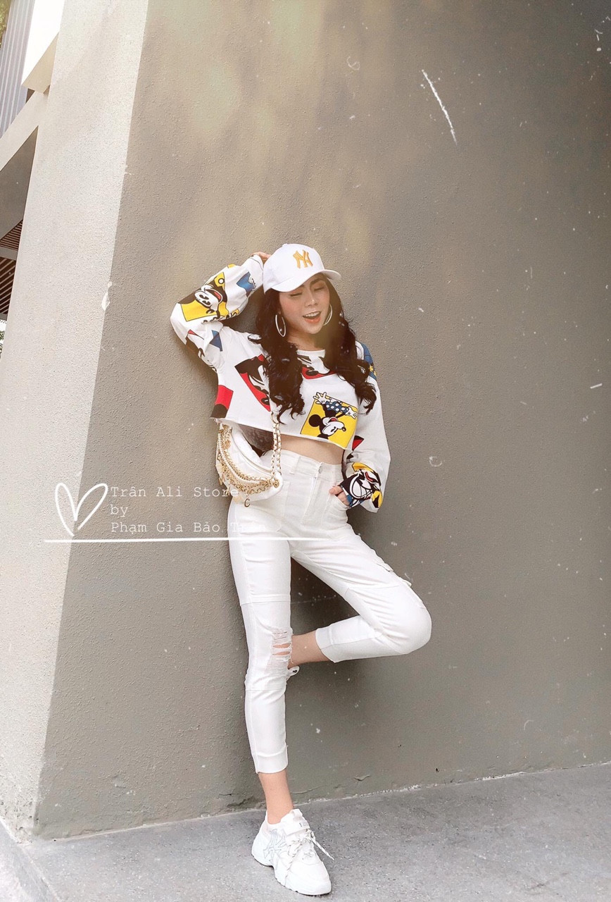 Áo croptop in mickey đầy màu sắc TTSA0054