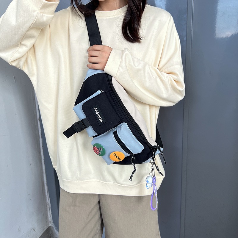 Túi bao tử phối màu phong các thể thao unisex cá tính