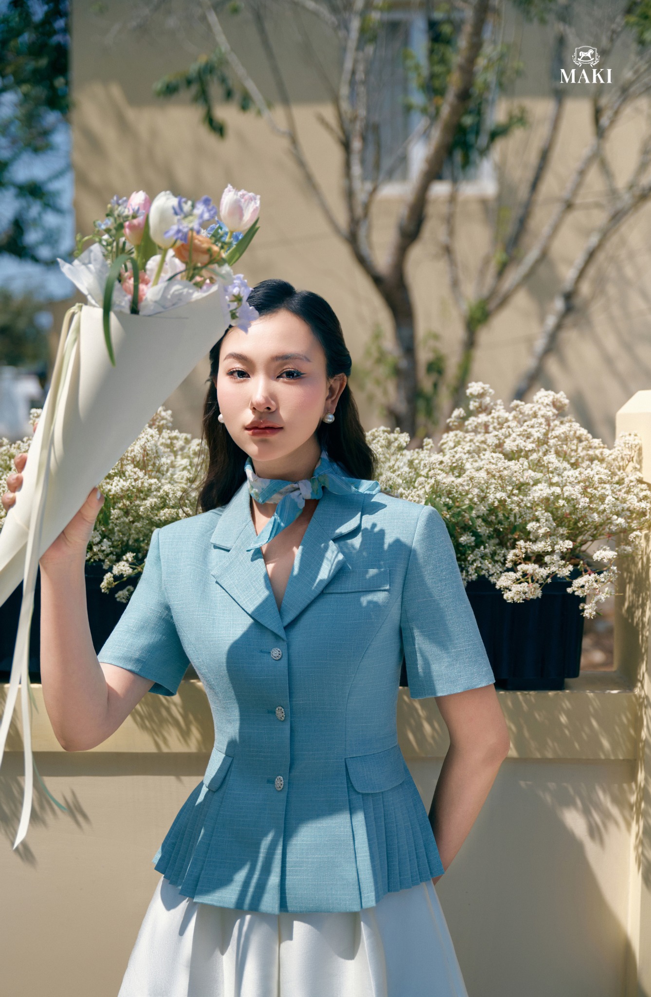 MAKI - Otis Skirt - Chân váy lụa trắng