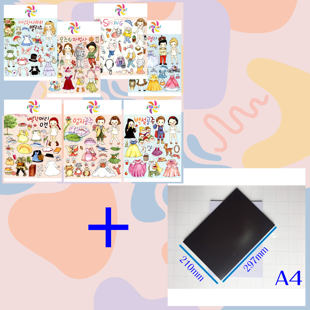 Korean style Chibi princess dressing paper dolls handmade paper for babies Combo 7 super cute pictures BBG0019