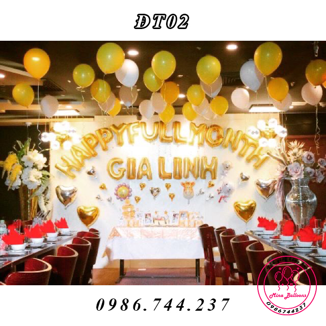 Set Bóng Trang Trí Đầy Tháng Cho Bé Yêu