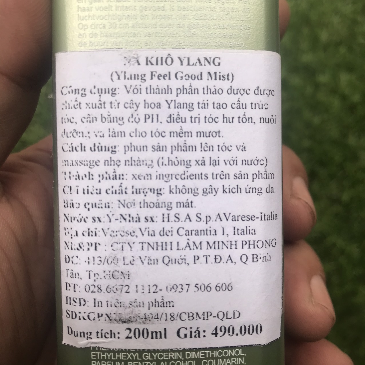 [HCM]Xả khô thảo dược Ylang Silky Feel Good Mist 200ml